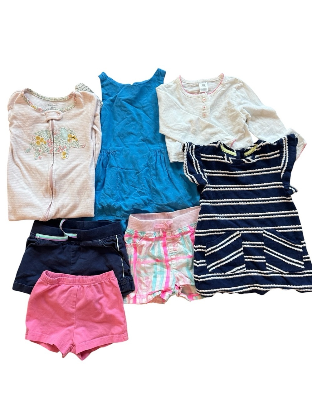 Baby Girl Clothing Bundle 18M Dresses Shorts Carter’s Cat & Jack Outfit Lot